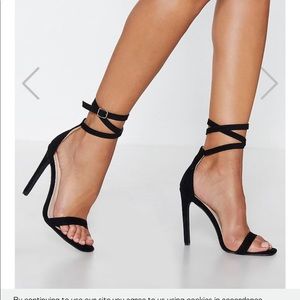 Nasty gal black wrap around heel